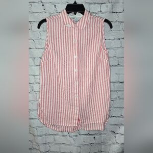 Tommy Bahama Women's 100% Linen Sleeveless Button Down Blouse Size‎ XS